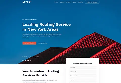Website for New York roofing services.